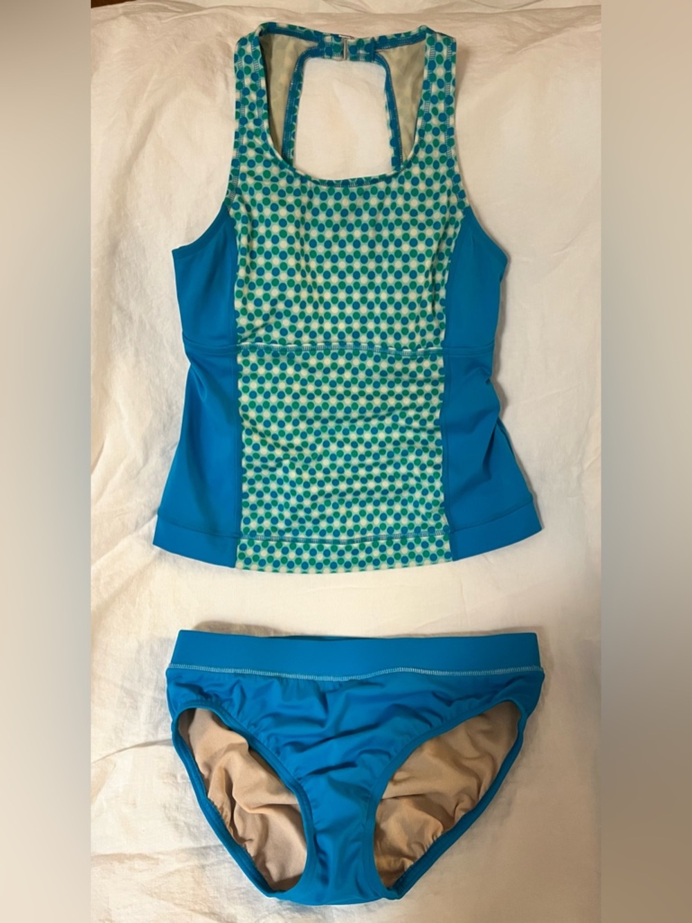 Lands End Turquoise Two Piece Tankini Swim Set Sz 4
